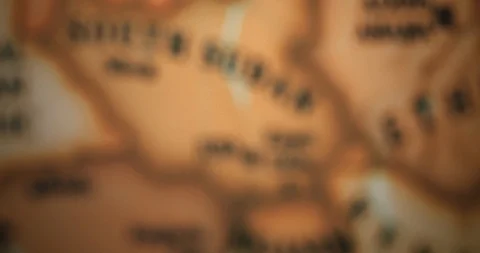 Closeup Old Vintage World map. Focusing on West Africa, Cameroon Stockbeeldmateriaal 118341746