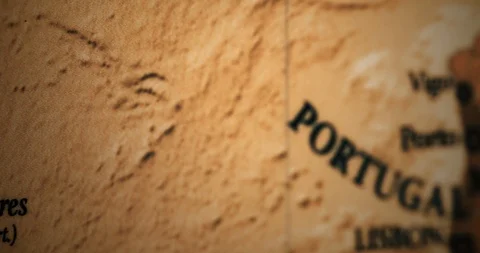 Closeup Old Vintage World map. Focusing on Rome, Italy, Europe Stock Footage 118342004