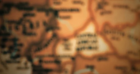 Closeup Old Vintage World map. Focusing on  the Horn of Africa, Ethiopia Somalia Stockbeeldmateriaal 118342750