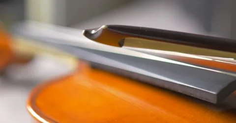 Closeup of old violin - macro 2 Stock Footage 63421598