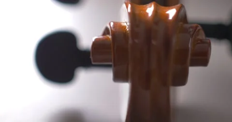Closeup of old violin - macro 4 Stock Footage 63421645