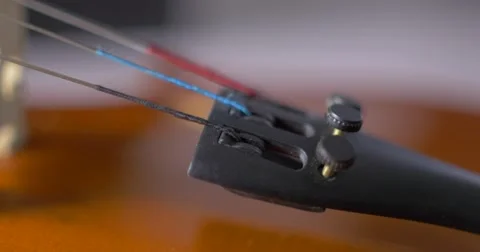 Closeup of old violin - macro 5 Stock Footage 63433135