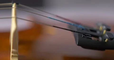 Closeup of old violin - macro 7 Stock Footage 63433393