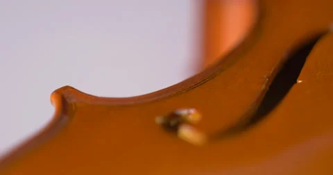 Closeup of old violin - macro 8 Stock Footage 63433395