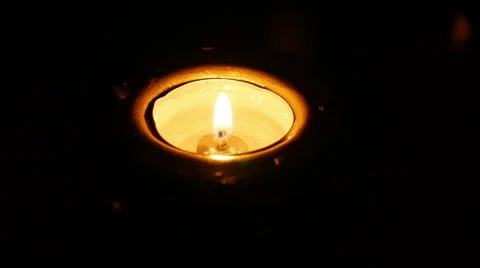 Closeup of one candle HD Stock Footage 41794509