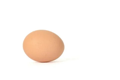 Closeup of one egg, isolated on white Stock Photos