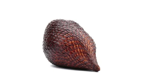 Closeup of one salak fruit. Rotating on white background. Stock-Footage 157086847