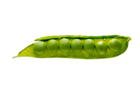 Closeup of an open raw pea Foto stock