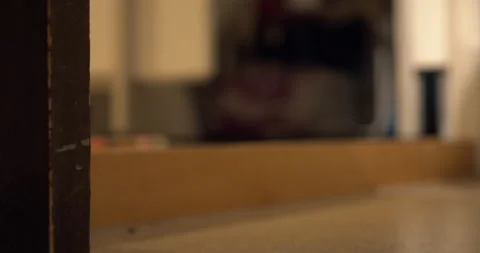 Closeup of opening and closing of the door in 4K Video stock 146415065
