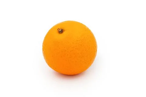 Closeup of an orange isolated on white background Stock Photos