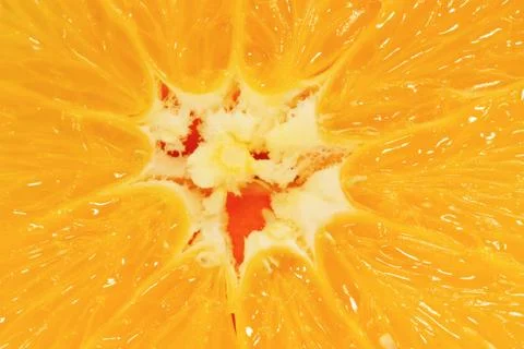 Closeup of orange slice for background and texture Stock Photos