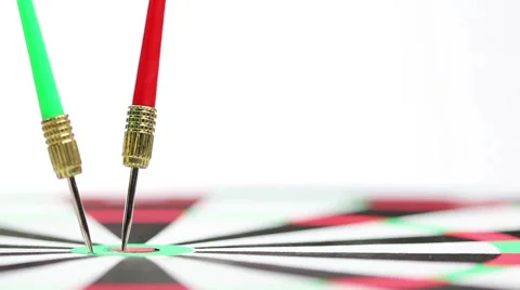 Closeup of orbiting darts Stock Footage 62263450