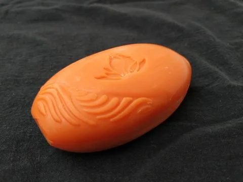 Closeup Pack Closed and Opened Santoor Sandal and Turmeric Soap isolated on.. Fotos Stock