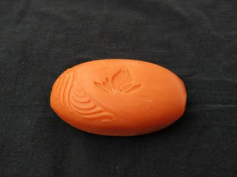 Closeup Pack Closed and Opened Santoor Sandal and Turmeric Soap isolated on.. Stock Photos