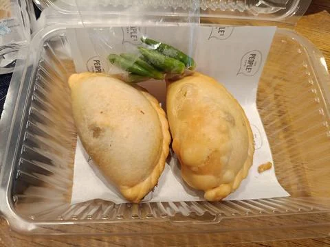 Closeup of packaged fried pastels Stock Photos