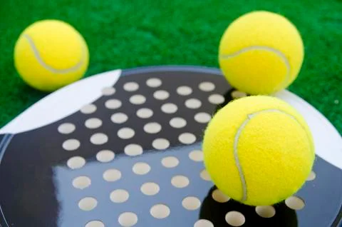 Closeup of paddle tennis objects Stock Photos