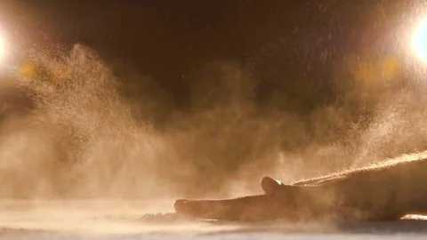 Closeup palm has a table trembling with shock. Stock Footage 72920600