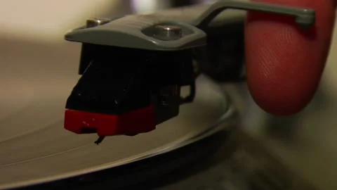 Closeup Pan On Needle Dropping On Record Stock-Footage 144422885