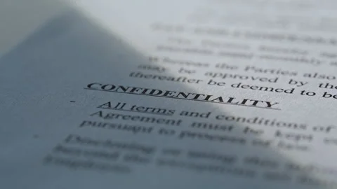 Closeup paper document confidentiality text. Macro shot security information Stock Footage 332416688