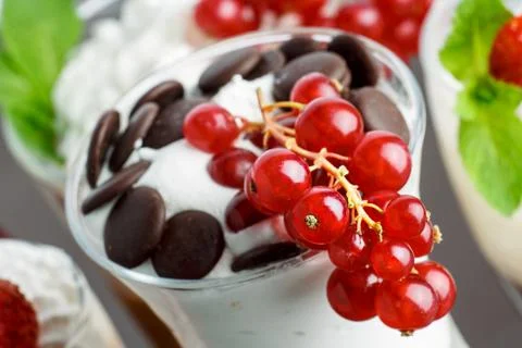 Closeup of parfait Stock Photos
