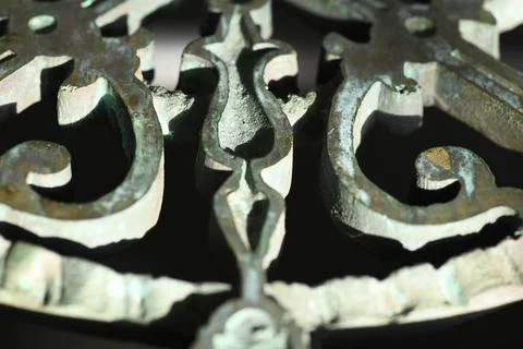 Closeup of part of a heating grating from Stanford's original Quad, pre-1900 Stock Photos