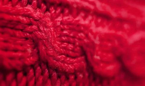 Closeup of the Pattern and Texture of Cherry Red Knitted Wool Sweater Stock Photos