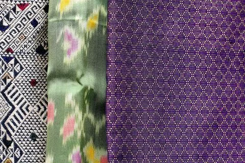 Closeup pattern silk thailand. Stock Photos