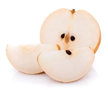 Closeup pear on white background Stock Photos