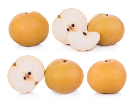 Closeup pear on white background Photos