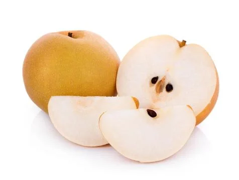 Closeup pear on white background Photos
