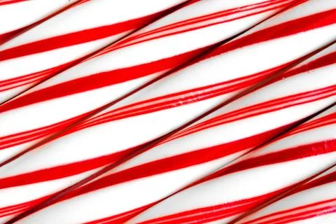Closeup of peppermint candy canes side by side Stock Photos