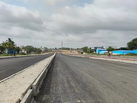 Closeup of Peripheral Ring Road Construction at Kadabagere Cross, Magadi Road Stock Photos