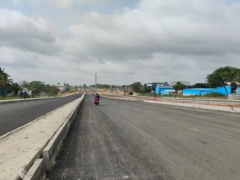 Closeup of Peripheral Ring Road Construction at Kadabagere Cross, Magadi Road Stock Photos