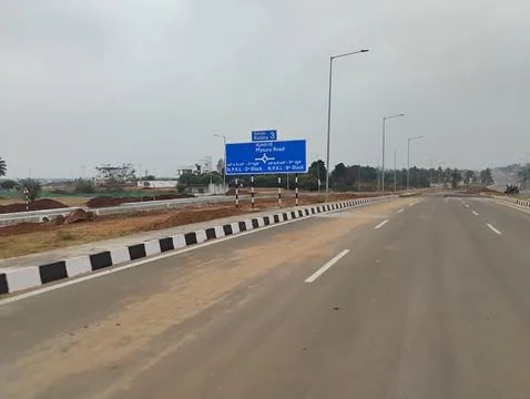 Closeup of Peripheral Ring Road Construction at Kadabagere Cross, Magadi Road Stock Photos