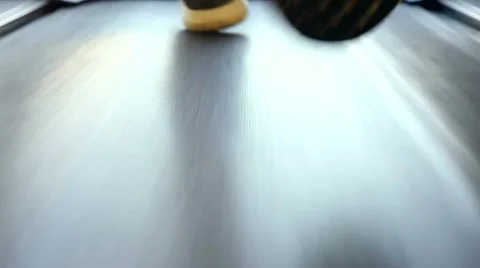 Closeup of person exercising on a treadmill Stock Footage 59130386