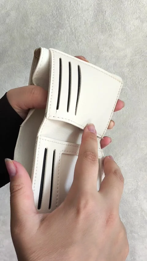 Closeup person opening empty wallet Stock Footage 314698808