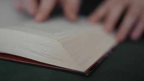 Closeup of a person reading a book. Stock Footage 314834541