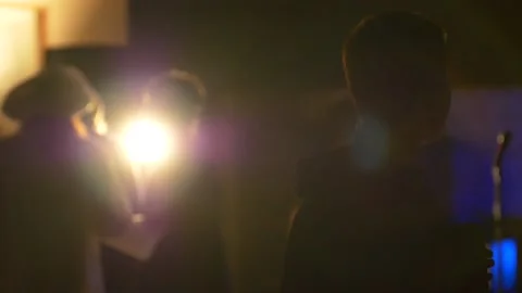 Closeup of a Person with a Shaved Head Having a Conversation Stock Footage 219963770