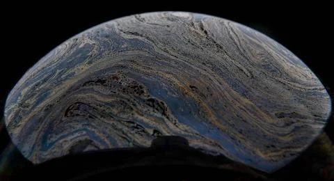 Closeup photo of colored light reflection on the surface of soap bubble 스톡 사진