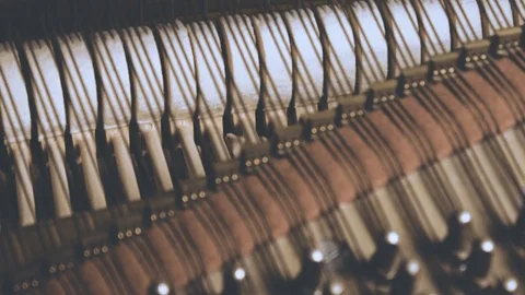 Closeup Piano Hammers Stock Footage 95556120