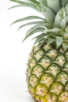 Closeup pineapple isolated on white background Stock Photos