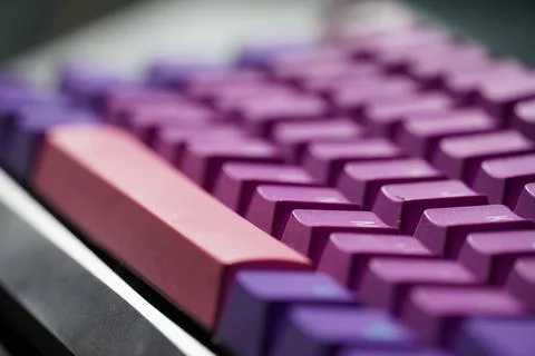 Closeup of pink computer keyboard Stock Photos