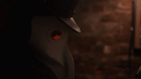 Closeup of Plague doctor's mask 스톡 동영상 258428638