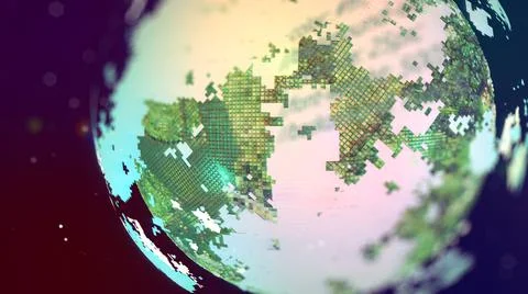 Closeup of planet from space, realistic planet with nice environmental light Illustrazione stock