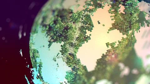 Closeup of planet from space, realistic planet with nice environmental light Stock Illustration