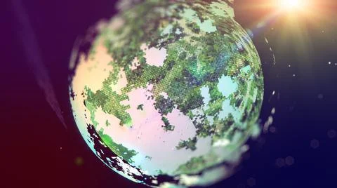 Closeup of planet from space, realistic planet with nice environmental light Stock Illustration