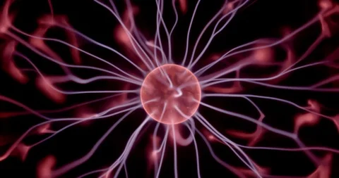 Closeup of plasma being formed by voltage in a vacuum of noble gases Stock Footage 125995903