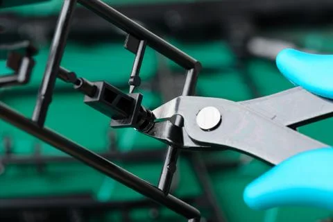Closeup plastic nippers Foto stock