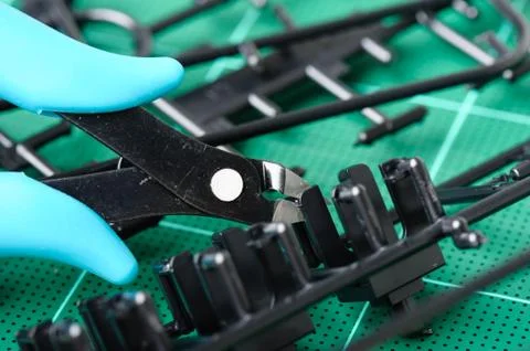 Closeup plastic nippers Stock Photos
