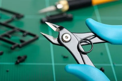 Closeup plastic nippers Stock Photos